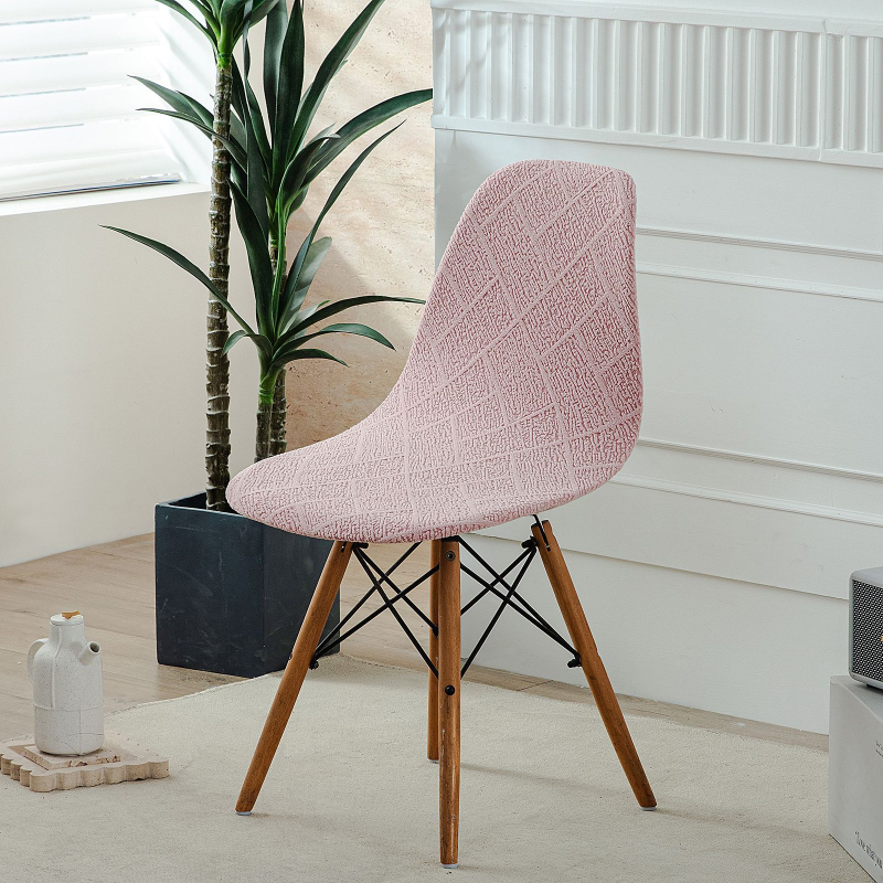 Debeli žakardni navlaka za stolicu u obliku školjke, Eames stil, kućna uporaba, geometrijski uzorak, nordijski stil, protuklizna, otporna na habanje
