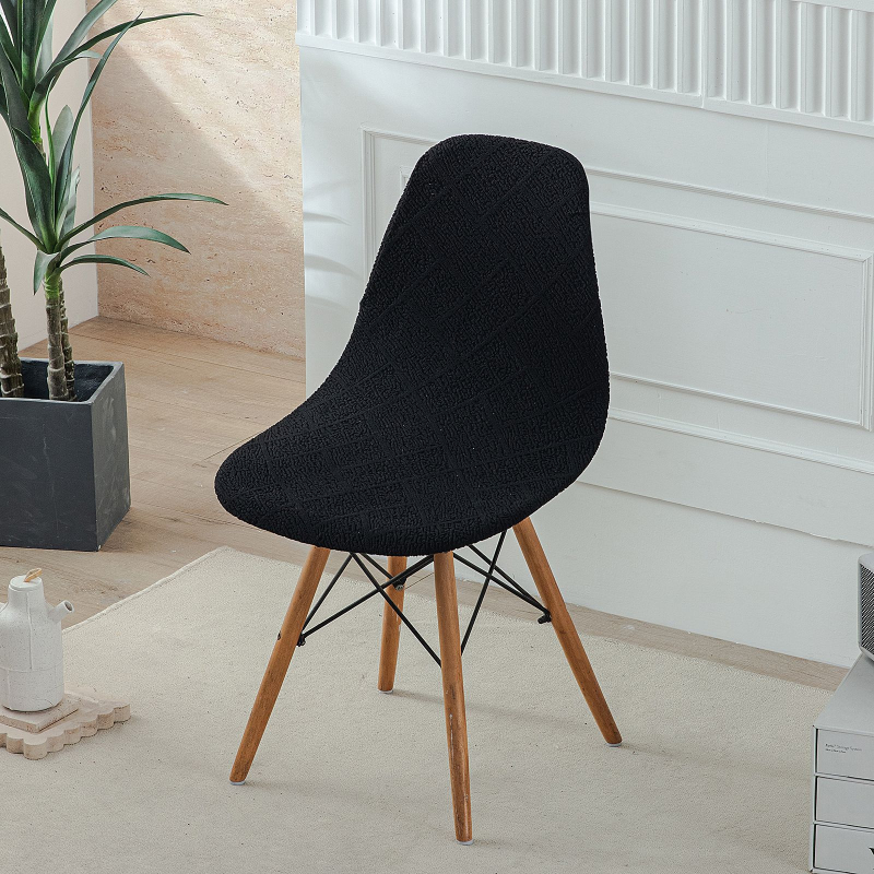 Debeli žakardni navlaka za stolicu u obliku školjke, Eames stil, kućna uporaba, geometrijski uzorak, nordijski stil, protuklizna, otporna na habanje