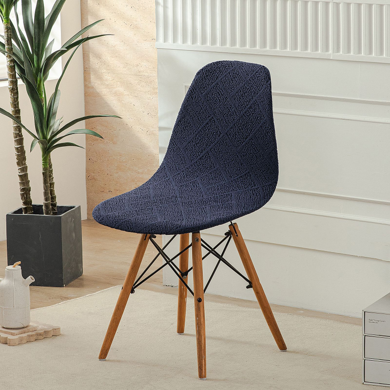 Debeli žakardni navlaka za stolicu u obliku školjke, Eames stil, kućna uporaba, geometrijski uzorak, nordijski stil, protuklizna, otporna na habanje