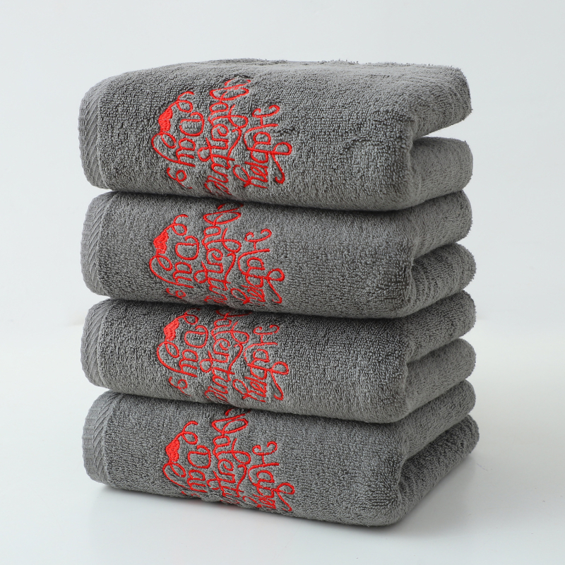 Sejas dvieļi no tīras kokvilnas ar izšuvumu, tukšā diega, plakanais šuvums, pielāgojami, ar drukātu logotipu, zīmols Zhenjian, Valentīna dienas sērija