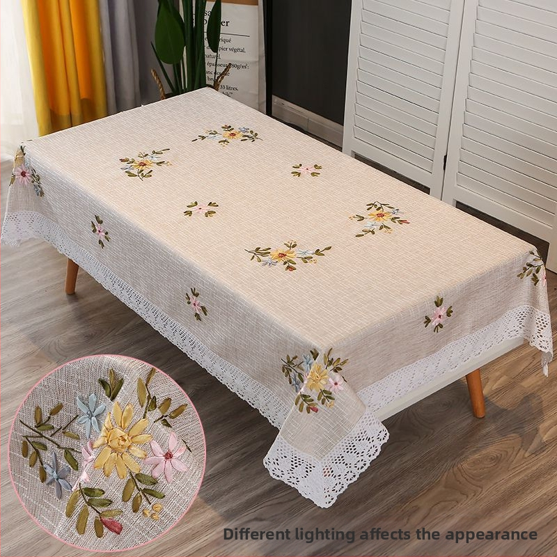 Taisnstūrveida poliester galda klājs ar augu motīvu modernā minimālisma stilā