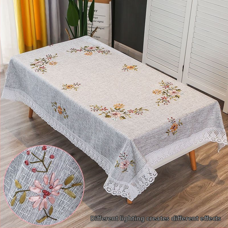 Taisnstūrveida poliester galda klājs ar augu motīvu modernā minimālisma stilā