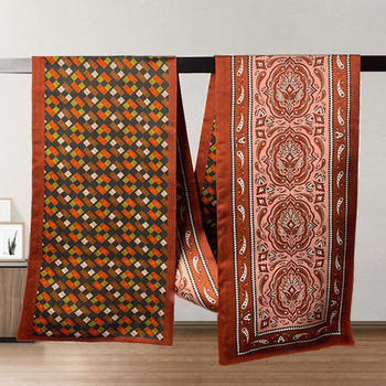 Šal od Mulberry svile s trakicom - kineski stil, umjetničko retro - glatko tkanje, tisak