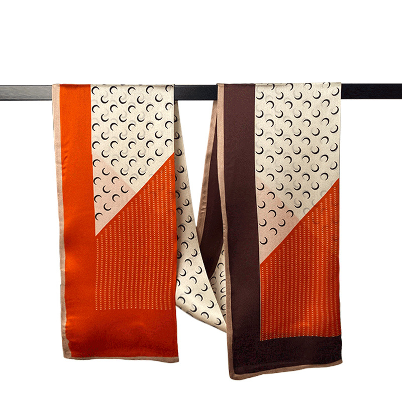 Šal od Mulberry svile s trakicom - kineski stil, umjetničko retro - glatko tkanje, tisak