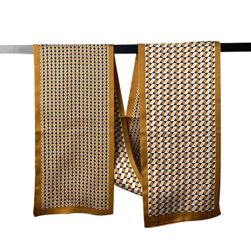 Šal od Mulberry svile s trakicom - kineski stil, umjetničko retro - glatko tkanje, tisak