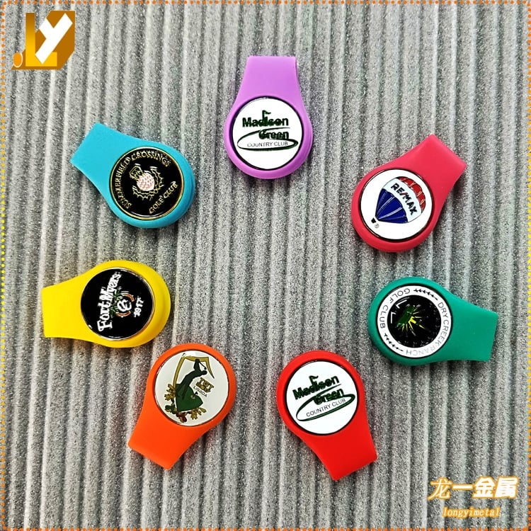 Golf silikona cepures klips ar magnētisko bumbu marķieri, Longyi zīmols, ar drukātu logotipu