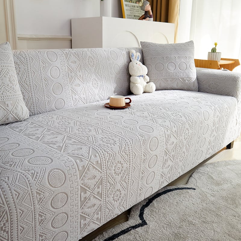 Jacquard velúr kanapévédő, univerzális illeszkedés, bohem stílus, bohémi mintázat