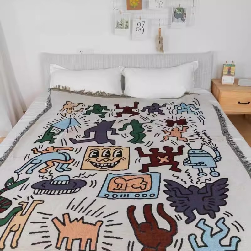 Youzhuo pamut kanapévédő háromüléseshez, absztrakt minta, modern minimalist stílus