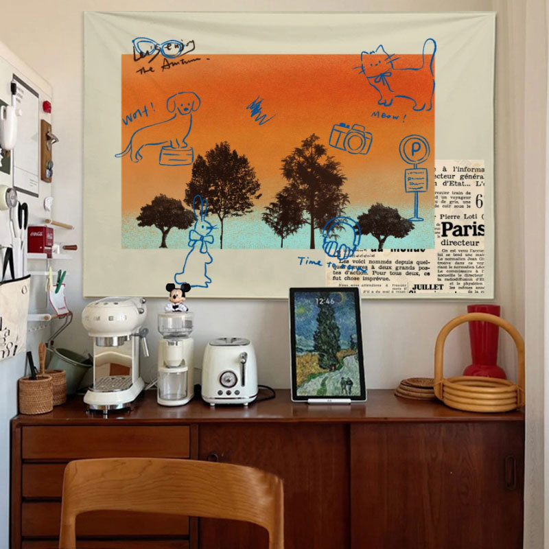 Plišani goblen za spavaću sobu, pravokutni, digitalni termalni transfer, glavni materijal poliester 91-100%