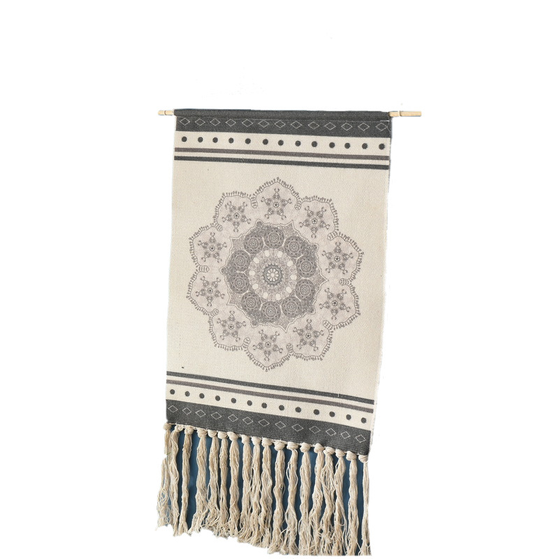 Zidni goblen od pamukovih vlakana, moderni minimalistički stil, strojno tkanje, pravokutni oblik, udio pamuka 41–50%, poliester kao sekundarni materijal