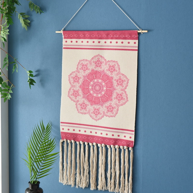 Zidni goblen od pamukovih vlakana, moderni minimalistički stil, strojno tkanje, pravokutni oblik, udio pamuka 41–50%, poliester kao sekundarni materijal