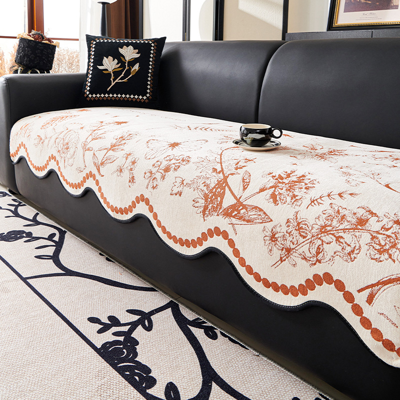 Kanapé párna, doilyszerű alak, chenille anyag, virágos mintázat, moduláris kanapéval kompatibilis, letisztult stílus