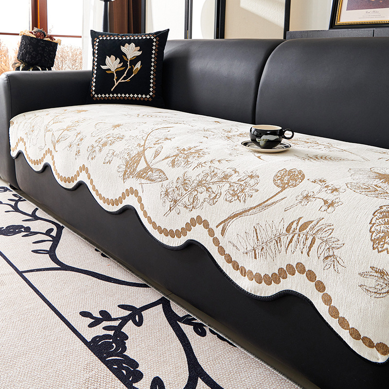 Kanapé párna, doilyszerű alak, chenille anyag, virágos mintázat, moduláris kanapéval kompatibilis, letisztult stílus