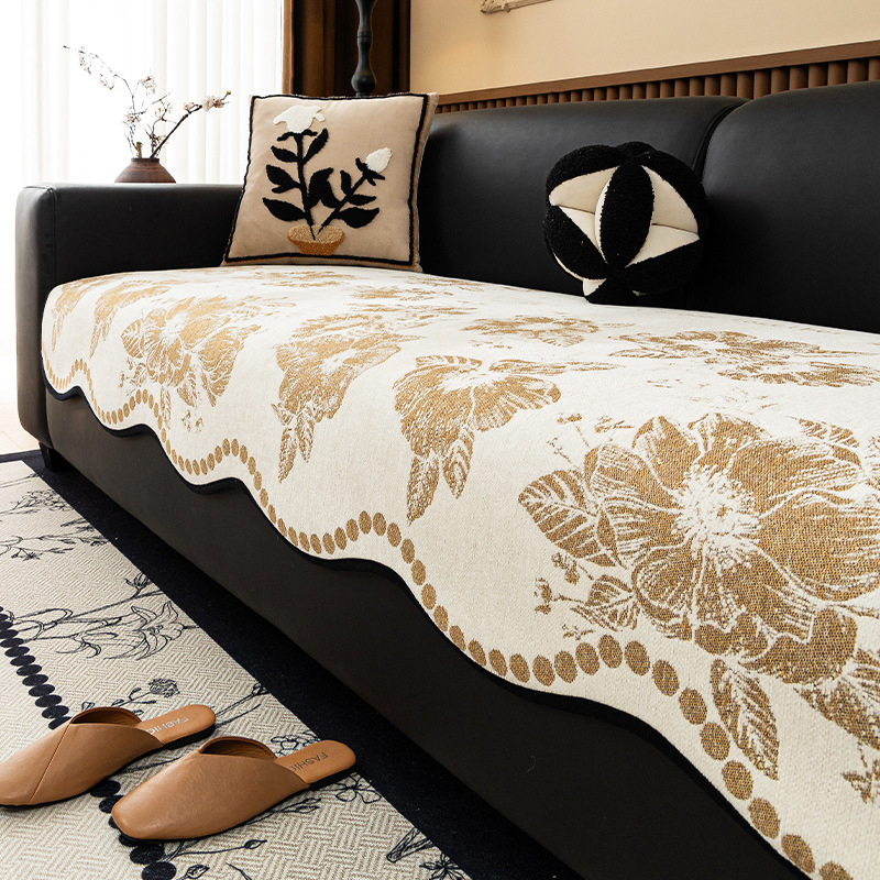 Kanapé párna, doilyszerű alak, chenille anyag, virágos mintázat, moduláris kanapéval kompatibilis, letisztult stílus