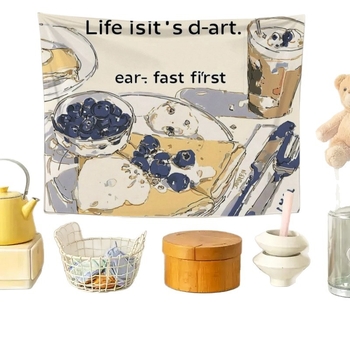 Sieninis gobelenas - duonos kepimo tema, plišinis audinys, pagrindinis audinio turinys: 91-100% poliesteris, skaitmeninis termotransferis, forma: stačiakampė, raštas: figura