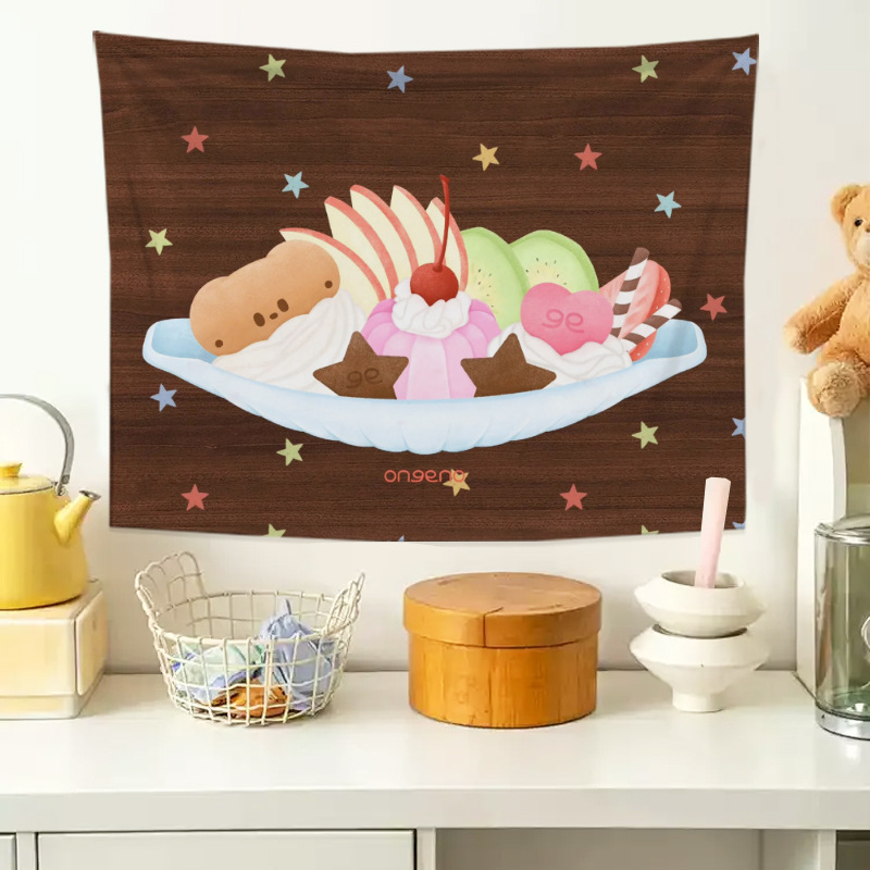 Sieninis gobelenas - duonos kepimo tema, plišinis audinys, pagrindinis audinio turinys: 91-100% poliesteris, skaitmeninis termotransferis, forma: stačiakampė, raštas: figura