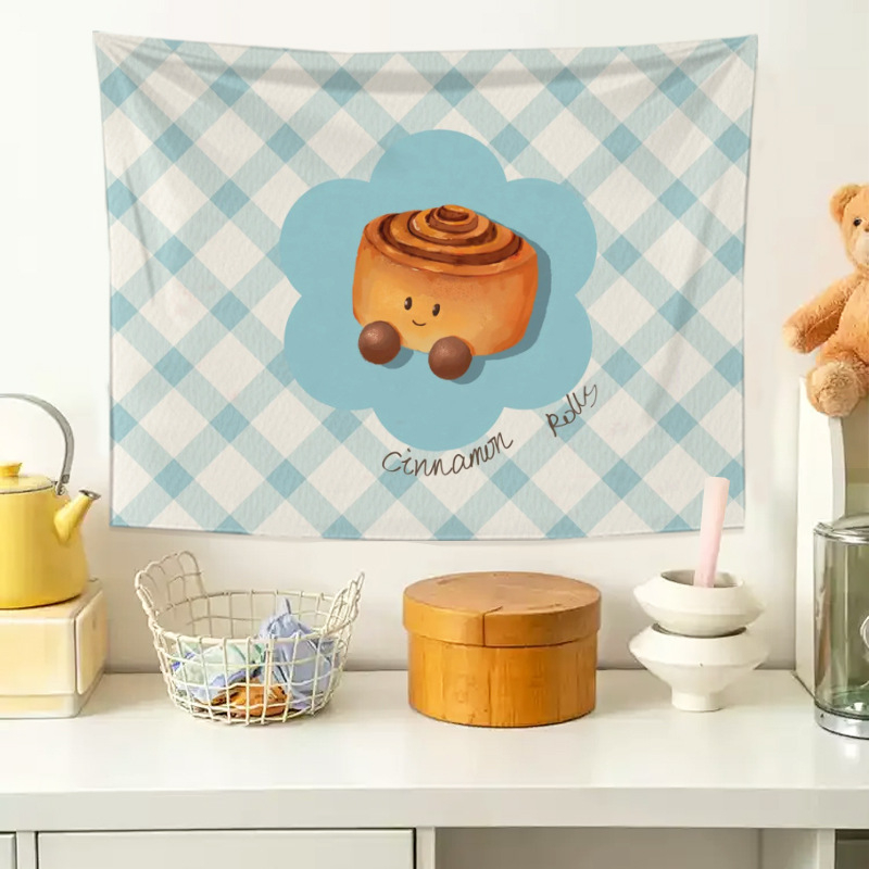 Sieninis gobelenas - duonos kepimo tema, plišinis audinys, pagrindinis audinio turinys: 91-100% poliesteris, skaitmeninis termotransferis, forma: stačiakampė, raštas: figura