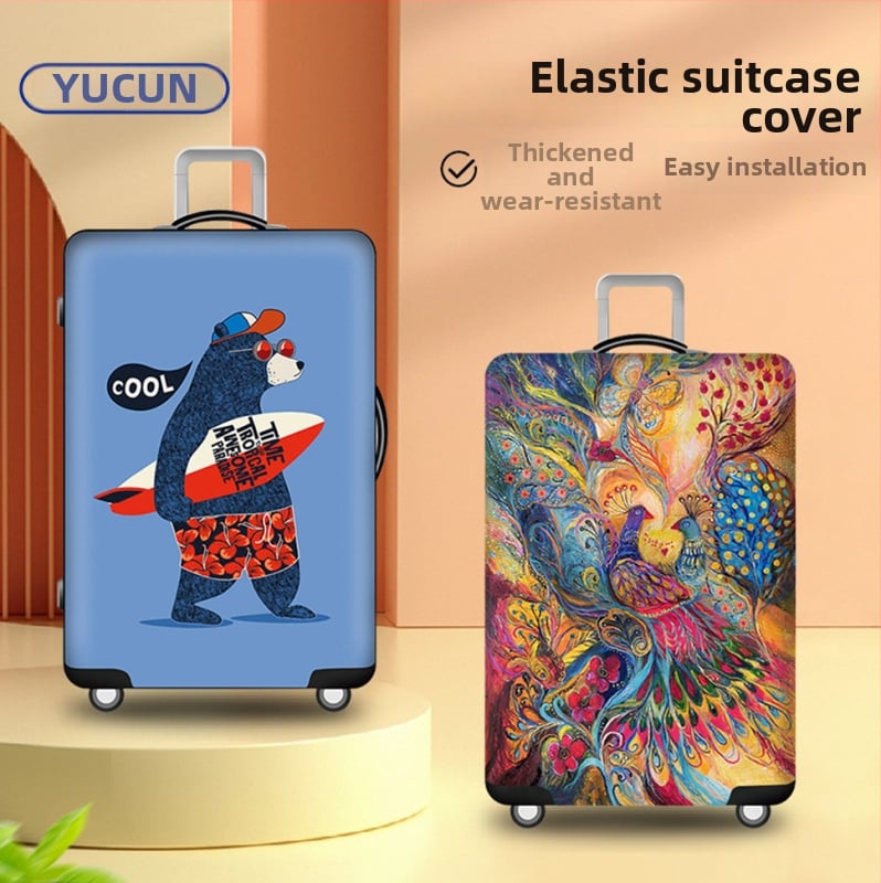 Rain Village калъф за багаж, геометричен принт, унисекс, памучен плат, подплата от еластичен памук, устойчив на износване (20–35 л, памук, устойчив на износване)