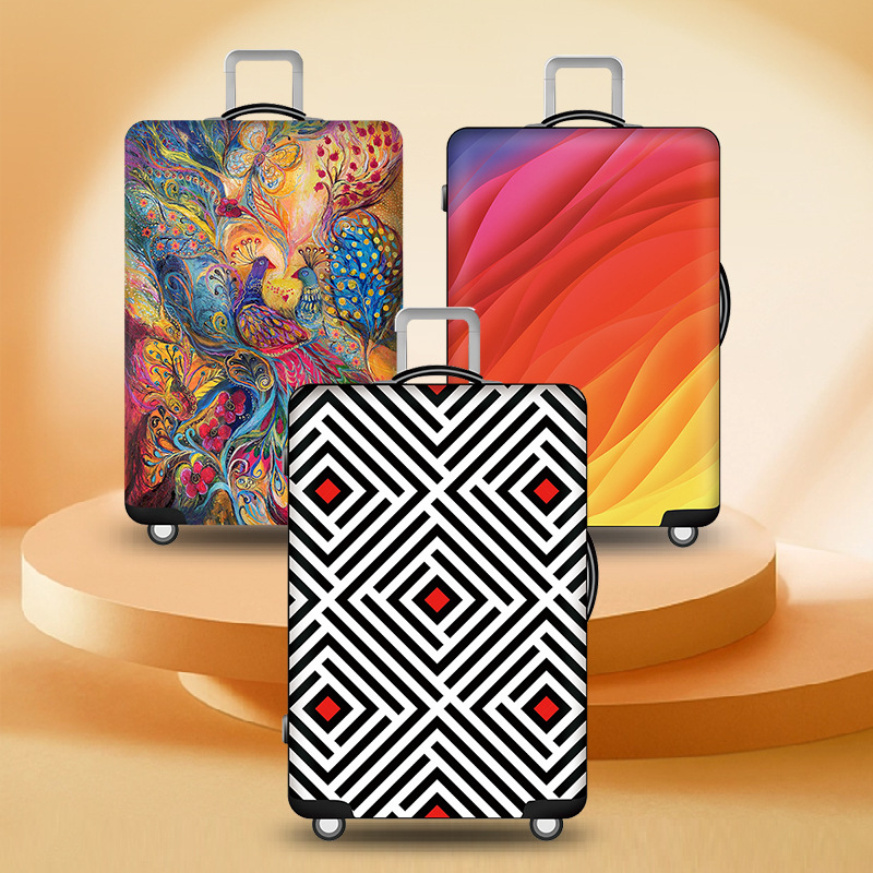 Rain Village калъф за багаж, геометричен принт, унисекс, памучен плат, подплата от еластичен памук, устойчив на износване (20–35 л, памук, устойчив на износване)