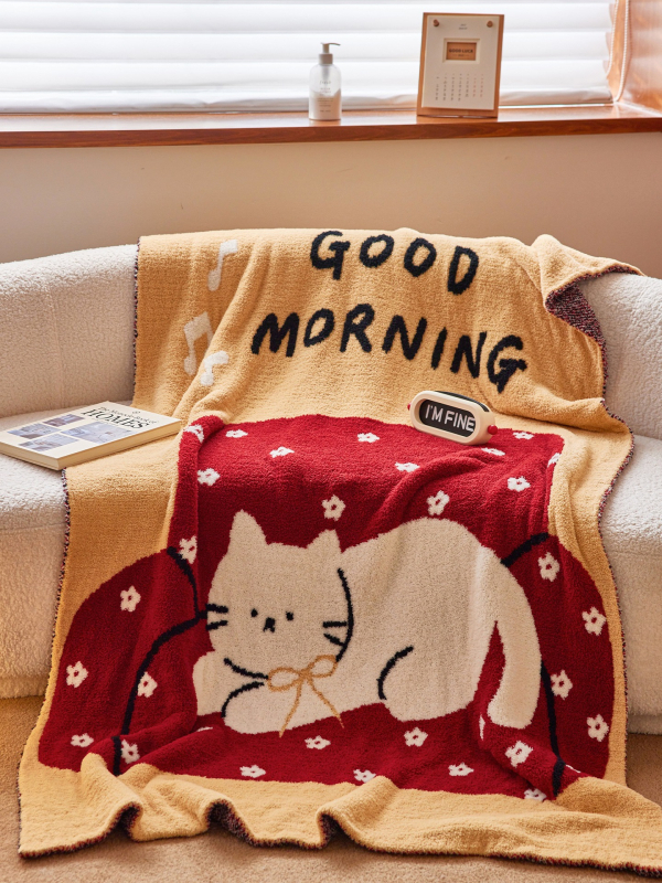 Megztas animacinis pledas – INS stiliaus, miegamajam ir biurui, fleece pledas