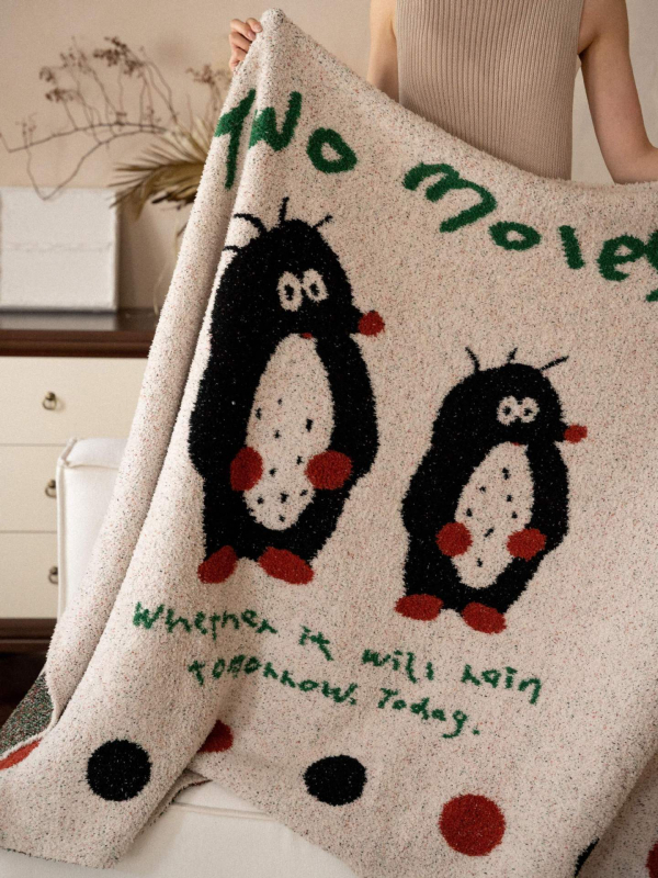 Megztas animacinis pledas – INS stiliaus, miegamajam ir biurui, fleece pledas