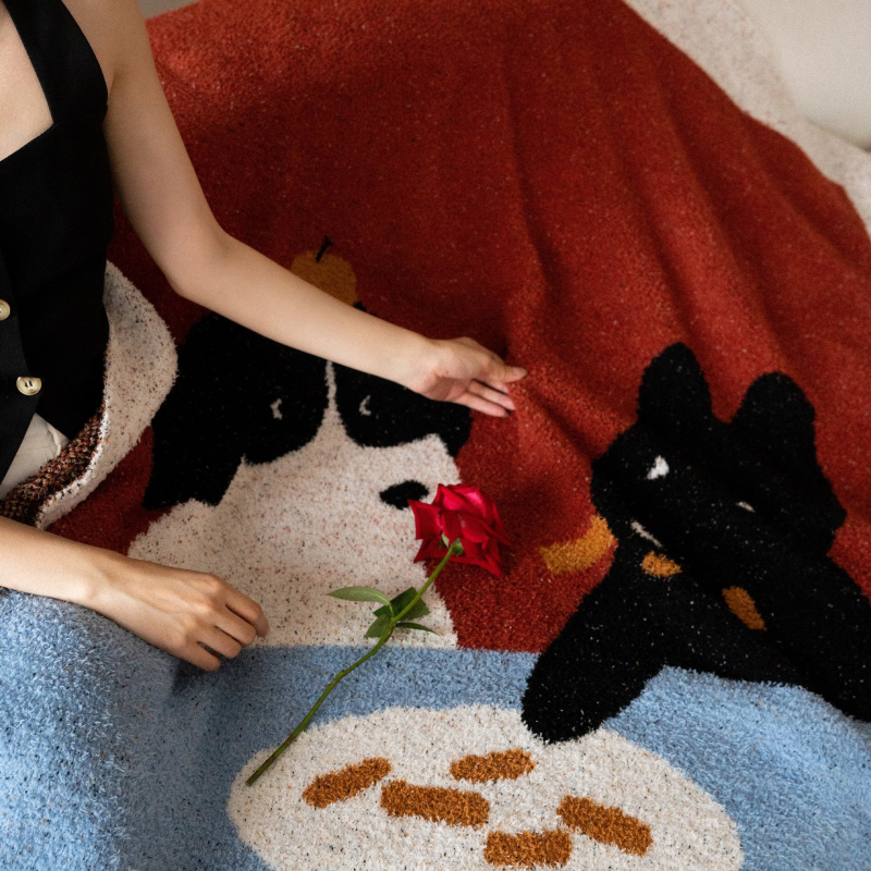 Megztas animacinis pledas – INS stiliaus, miegamajam ir biurui, fleece pledas