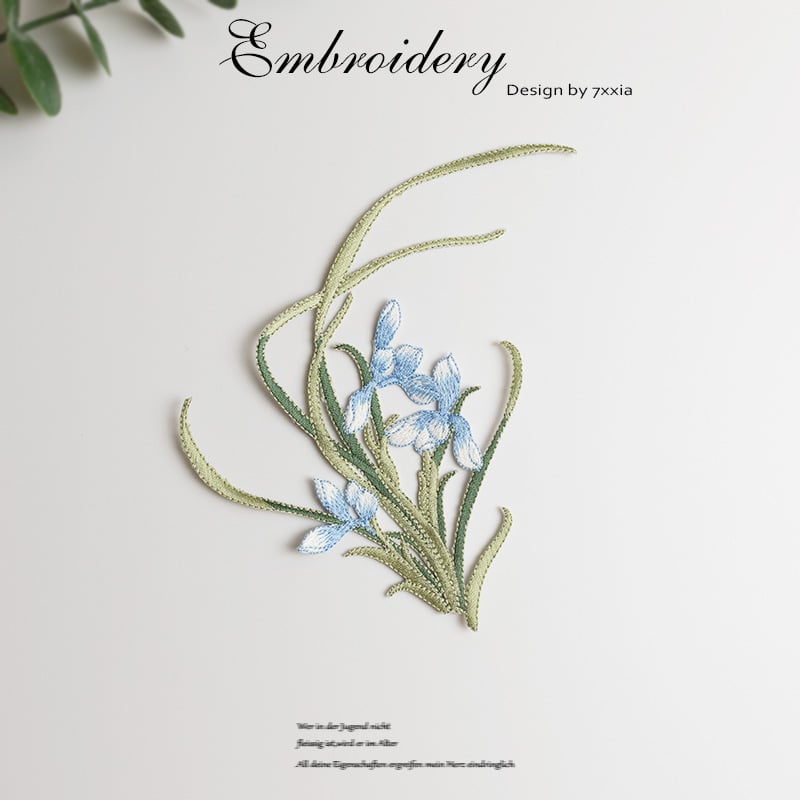 Spalvingos orchidėjos siuviniai iš rayon audinio – DIY rankdarbiams, Kinijos stiliaus audiniai dekoratyviniai aksesuarai galvos apdangalams, drabužiams ir dekoravimui