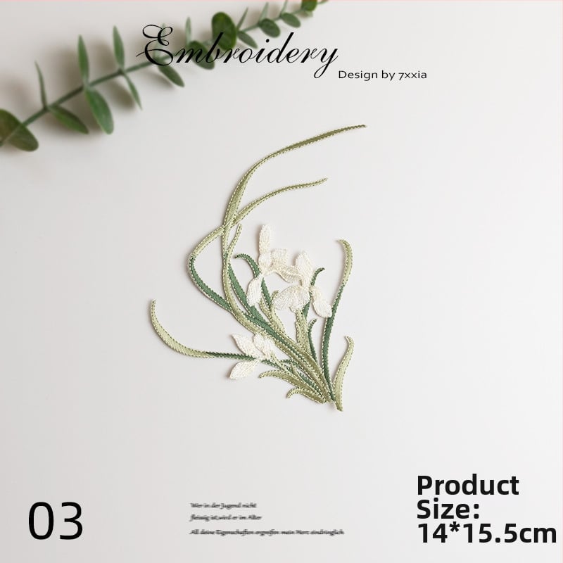 Spalvingos orchidėjos siuviniai iš rayon audinio – DIY rankdarbiams, Kinijos stiliaus audiniai dekoratyviniai aksesuarai galvos apdangalams, drabužiams ir dekoravimui