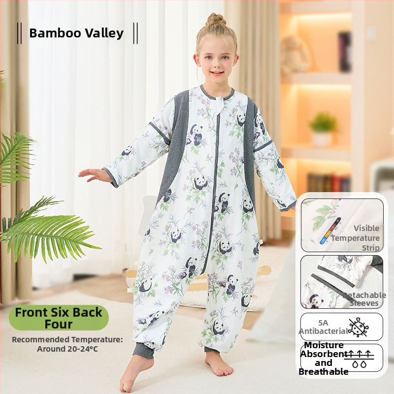 Dječji antibakterijski spavaći vreć s bambusovim vlaknima sa podijeljenim nogama i odvojivim rukavima