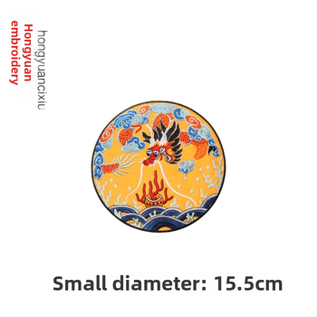 Siuvinėta drakono aplikacija apvalios formos Hanfu drabužiams ir dekoravimui