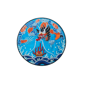 Siuvinėta drakono aplikacija apvalios formos Hanfu drabužiams ir dekoravimui