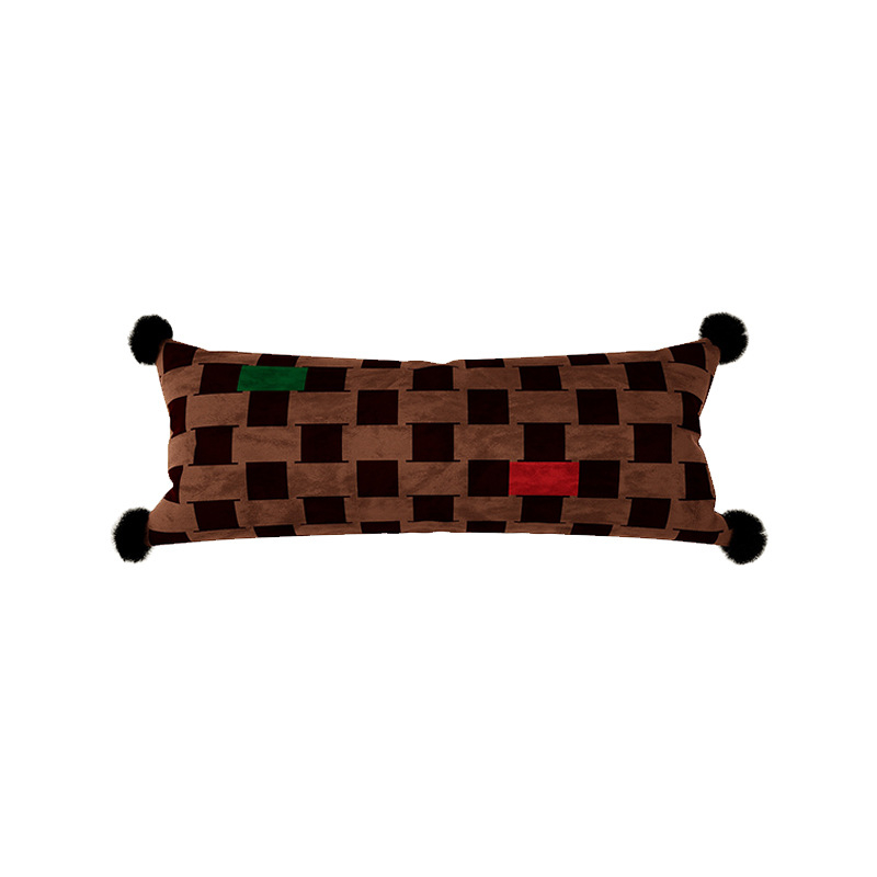 Garš spilvens viduslaiku stilā mājai — ģeometrisks kvadrāta raksts, holandiešu samts pārvalks, noņemams un mazgājams pārvalks, PP kokvilnas pildījums, piemērots guļamistabai pie gultas un birojā