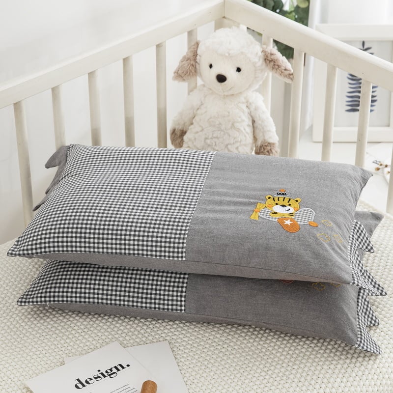 Miaomiaowu 100% kokvilnas spilvendrāna, krāsota un izšūta audums, mazgāta kokvilna, bērniem