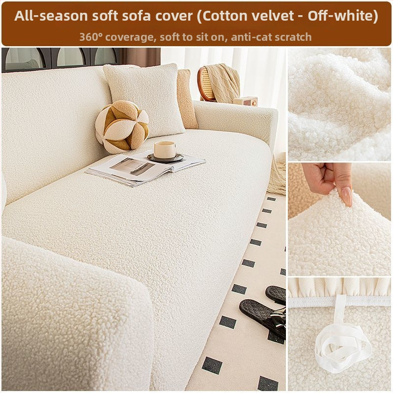 Plüss kanapévédő huzat, univerzális, minden évszakban, macskák karcolása elleni, csúszásmentes, minimalist stílus