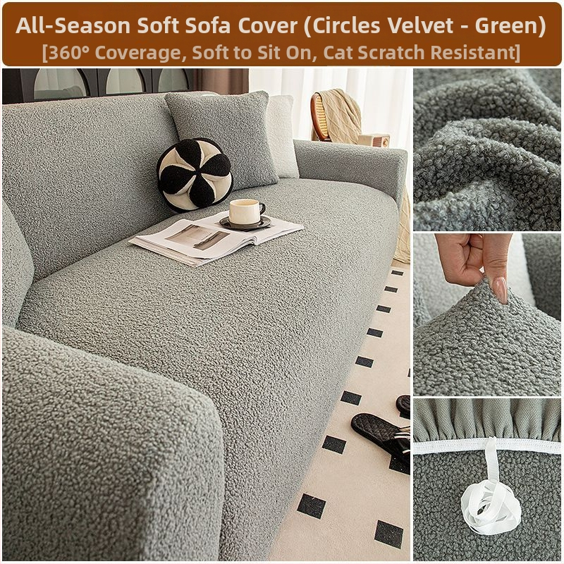 Plüss kanapévédő huzat, univerzális, minden évszakban, macskák karcolása elleni, csúszásmentes, minimalist stílus