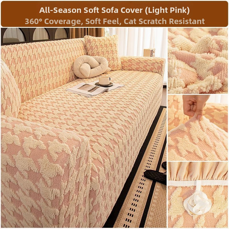 Plüss kanapévédő huzat, univerzális, minden évszakban, macskák karcolása elleni, csúszásmentes, minimalist stílus