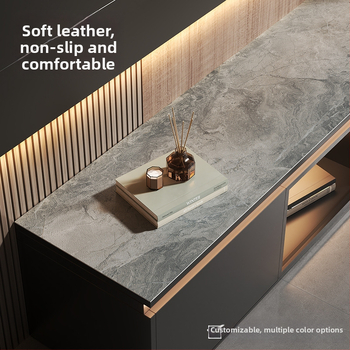 Ādas galda paliktnis, taisnstūrains, ūdensizturīgs, pretslīdīgs, nodilumizturīgs, eļļas izturīgs, siltuma izolācija — Jaunais ķīniešu stils