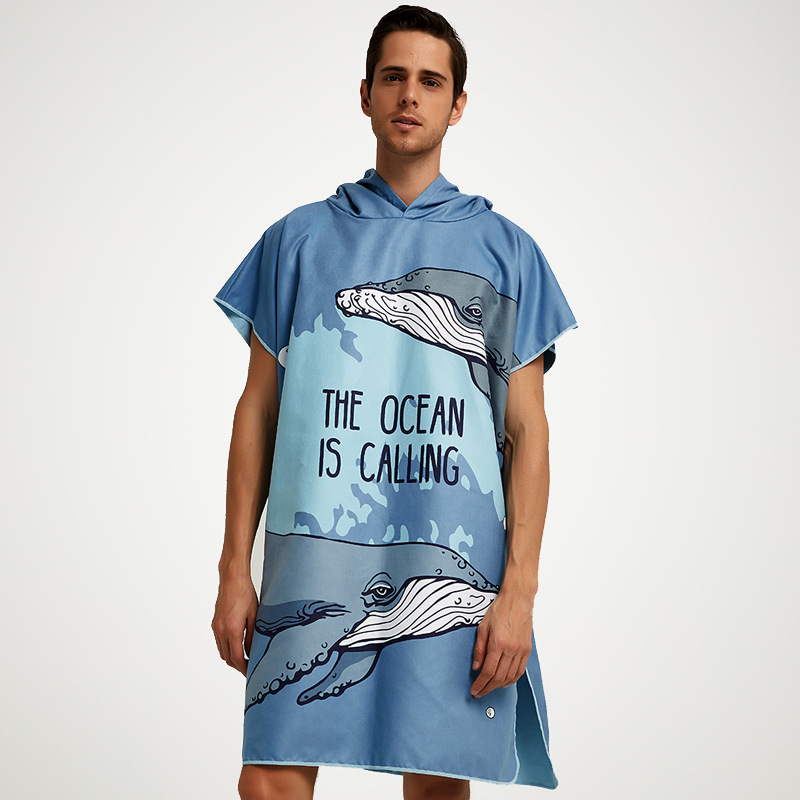 Kapucnis törölköző köpeny úszáshoz és termál Fürdőkhöz | Gyorsan száradó mikroszálas | 170–200 g | 120D fonal | Egyszerű szövés | 90% fő anyag