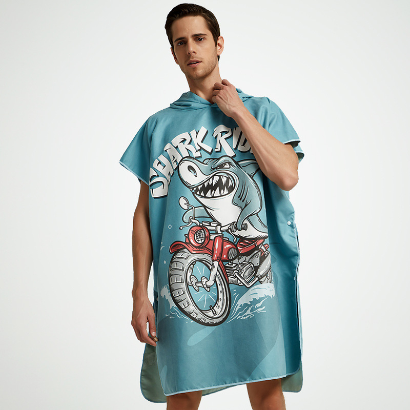 Kapucnis törölköző köpeny úszáshoz és termál Fürdőkhöz | Gyorsan száradó mikroszálas | 170–200 g | 120D fonal | Egyszerű szövés | 90% fő anyag