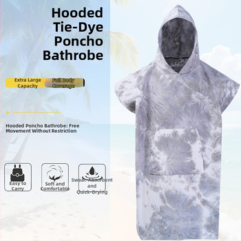 Mikroszálas kapucnis köntös gyors száradással, 200–300 g, 21 szálból álló fonal, nyomtatott gyártási folyamat