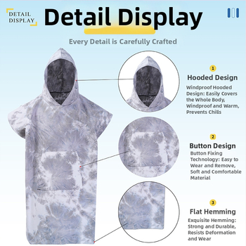 Mikroszálas kapucnis köntös gyors száradással, 200–300 g, 21 szálból álló fonal, nyomtatott gyártási folyamat