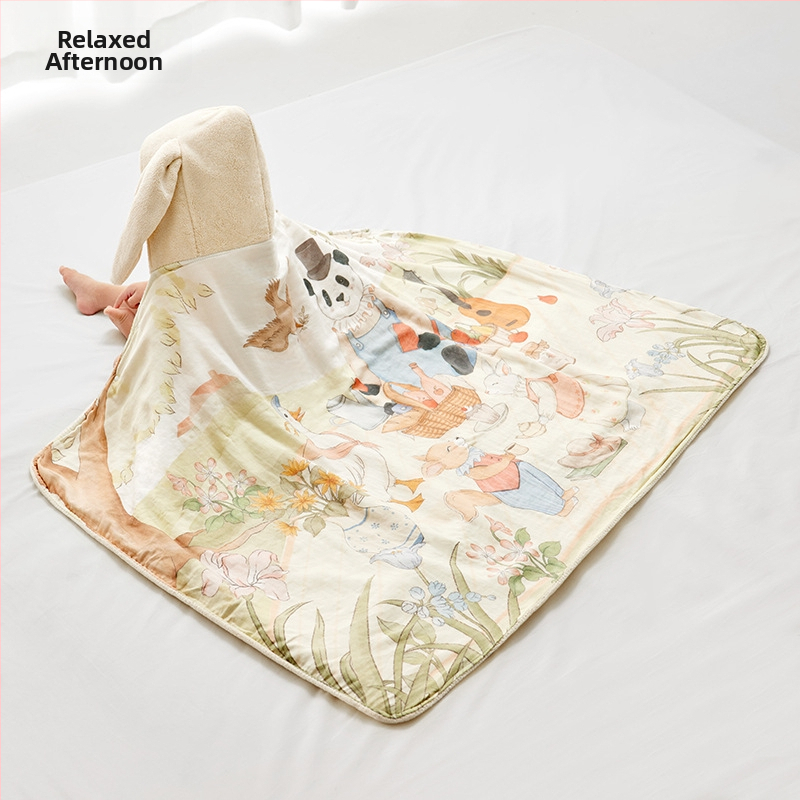 Hordozható babafürdő törölköző-köntös — bambusz rost, 120–140 g, nyomtatott gyártási folyamat, Jingqi