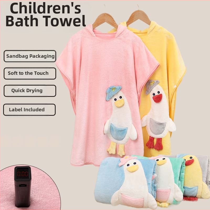 Gilligiri Gyerekeknek kapucnis fürdőlepedő korall flízzel – 200–300 g, 150D fonal, hímzés, varrás, sima szövet