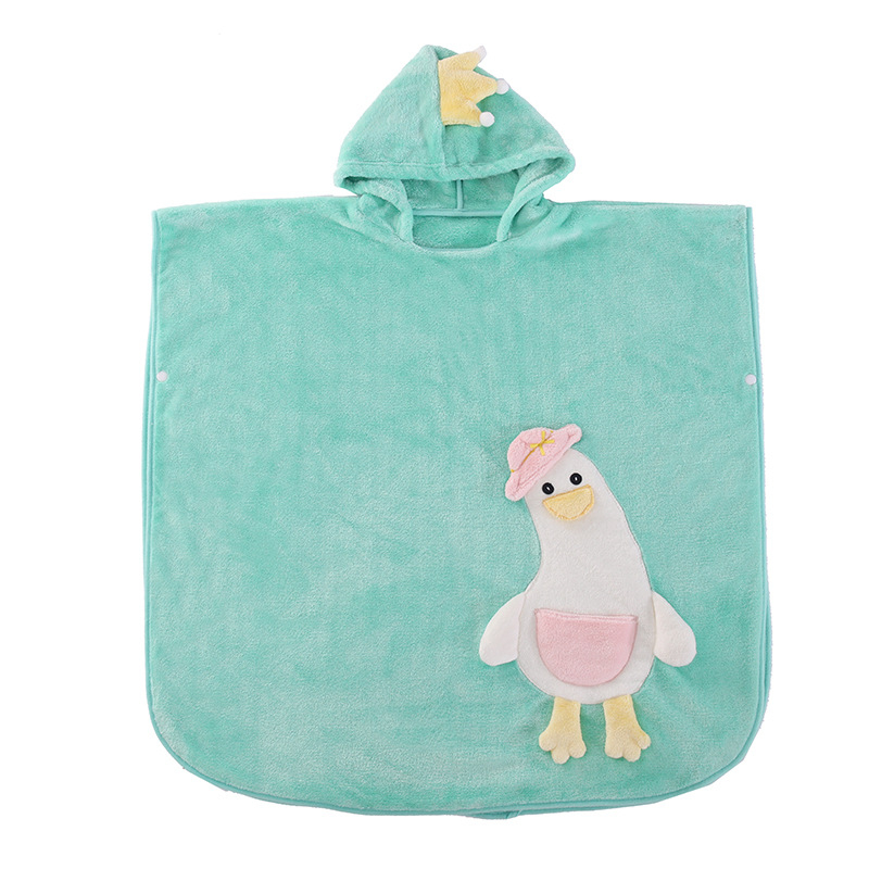 Gilligiri Gyerekeknek kapucnis fürdőlepedő korall flízzel – 200–300 g, 150D fonal, hímzés, varrás, sima szövet