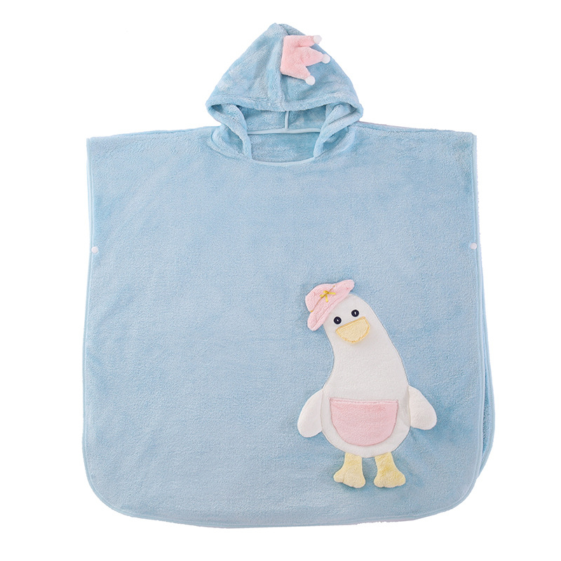 Gilligiri Gyerekeknek kapucnis fürdőlepedő korall flízzel – 200–300 g, 150D fonal, hímzés, varrás, sima szövet