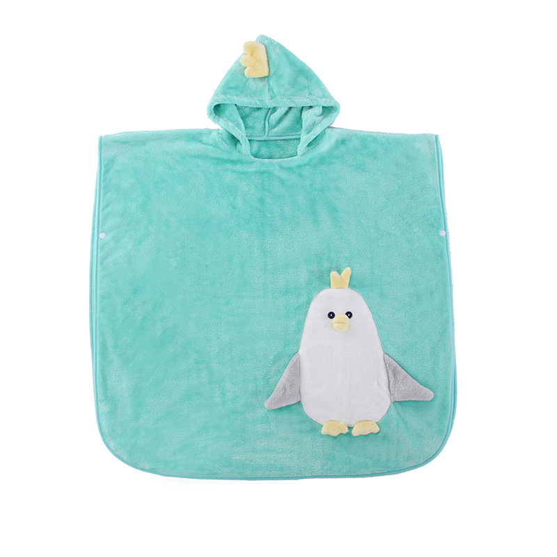 Gilligiri Gyerekeknek kapucnis fürdőlepedő korall flízzel – 200–300 g, 150D fonal, hímzés, varrás, sima szövet