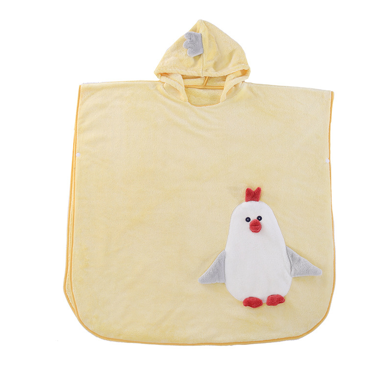 Gilligiri Gyerekeknek kapucnis fürdőlepedő korall flízzel – 200–300 g, 150D fonal, hímzés, varrás, sima szövet