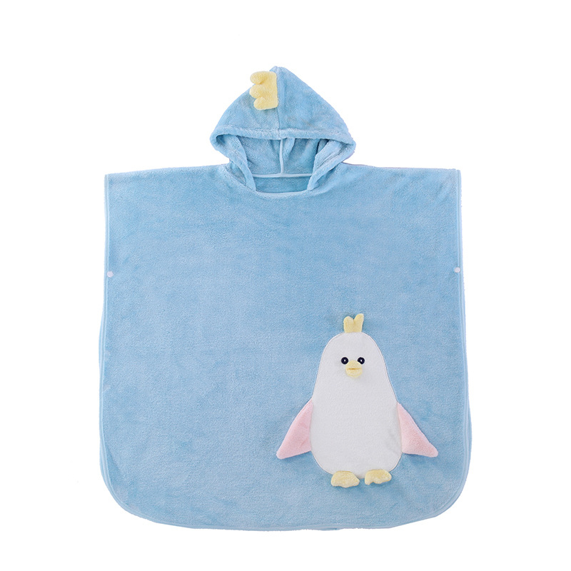 Gilligiri Gyerekeknek kapucnis fürdőlepedő korall flízzel – 200–300 g, 150D fonal, hímzés, varrás, sima szövet