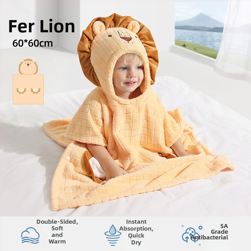 Belleptide gyerekeknek kapucnis fürdőköntös korall velúr, 300–400 g, 40 szál