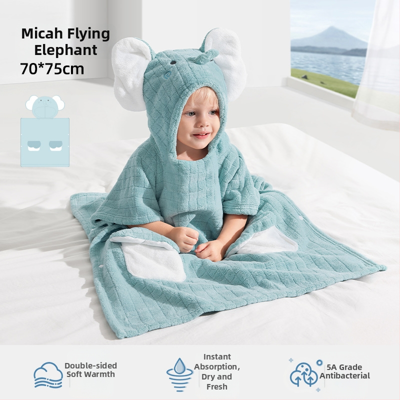 Belleptide gyerekeknek kapucnis fürdőköntös korall velúr, 300–400 g, 40 szál